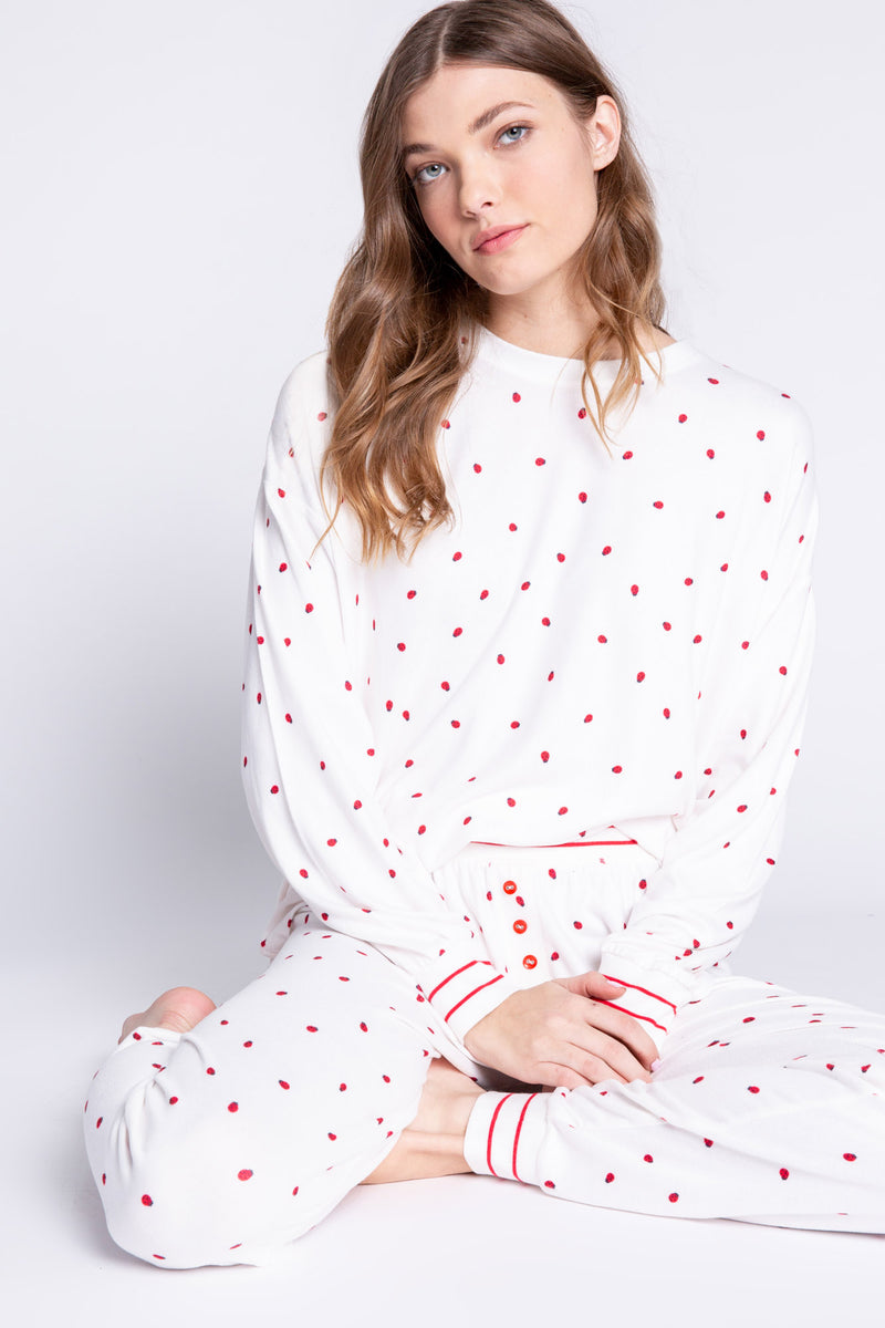 PJ Salvage Women s Lovebug Ladybug Set Little White Sneakers