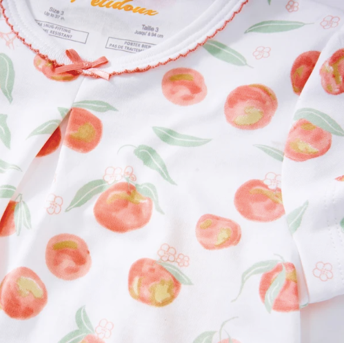 Petidoux Pajamas Summer Peaches Little White Sneakers