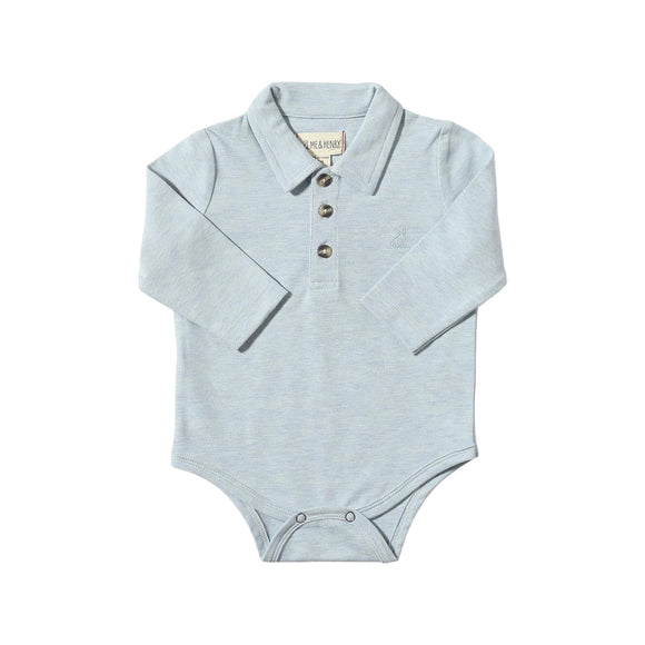 Me & Henry Seymour Polo Onesie - Pale Blue