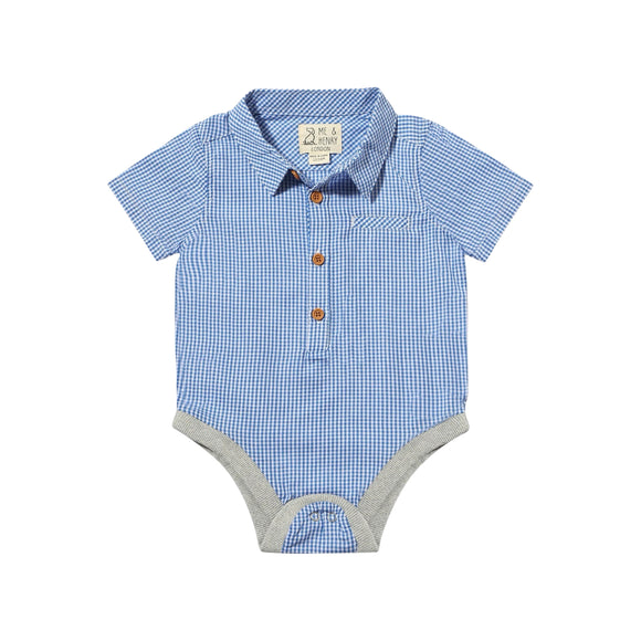 Me & Henry Helford Onesie - Blue Plaid