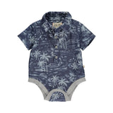 Me & Henry Helford  Onesie - Dark Chambray Hawaii