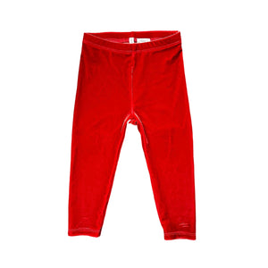 Janie and Jack Red Velvet Leggings