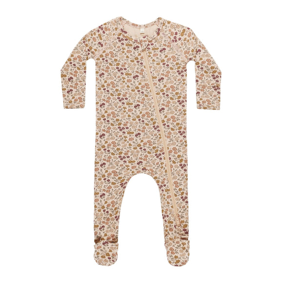 Quincy Mae Bamboo Zip Footie || Posy