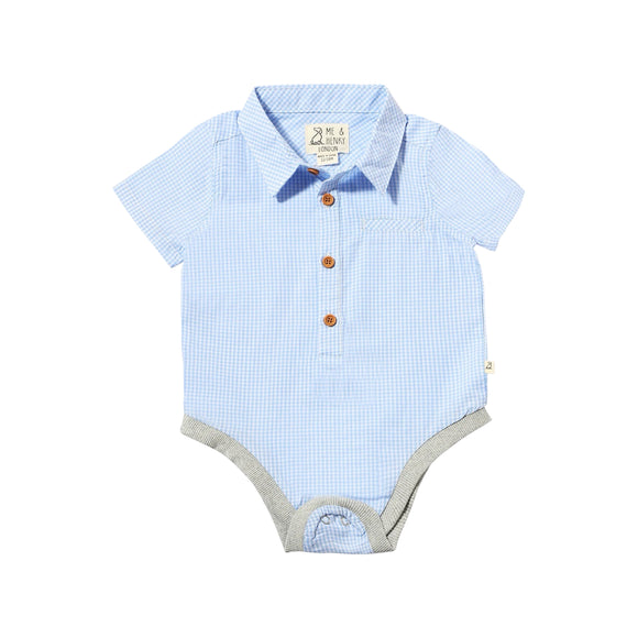 Me & Henry Helford Onesie - Lt Blue Plaid