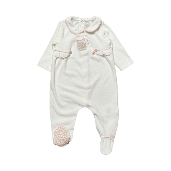 Mayoral White Velour One-PIece