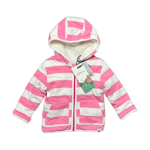 Pink Striped Reversible Zip-Up