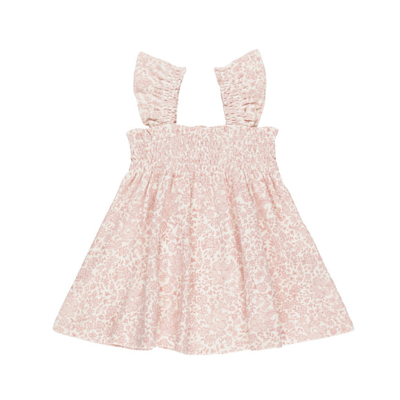 Quincy Mae Smocked Jersey Dress || Pink Blossom