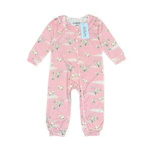 Tickety-Boo Pink Elephants Frilled Romper