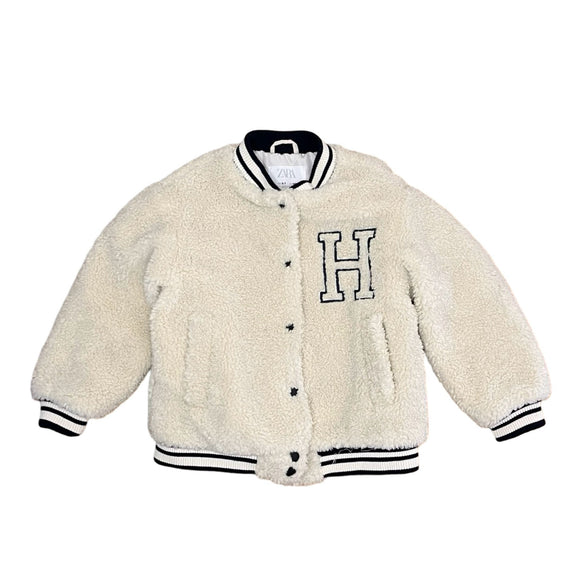 Zara Sherpa Varsity Jacket