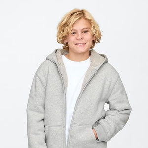 Gap Grey Sherpa Lined Hoodie