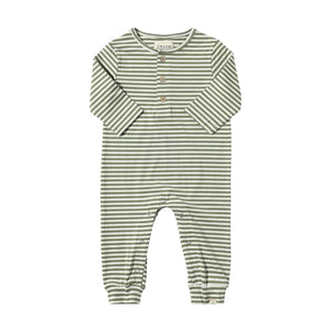 Me & Henry Mason Romper - Sage/White Stripe