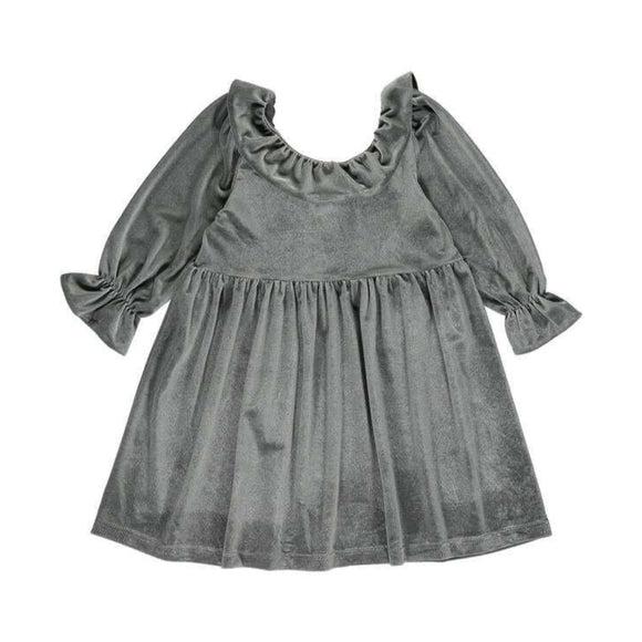 Vignette Milly Velvet Dress - Grey