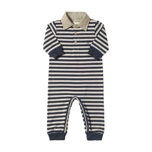 Me & Henry Kingston Polo Romper - navy/beige