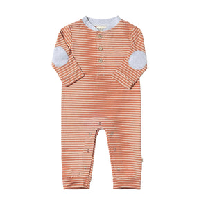 Me & Henry Mason Romper - Rust/White Stripe