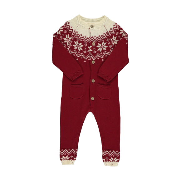 Me & Henry Red Fairisle Romper