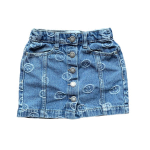 Molo Smiley Face Denim Skirt