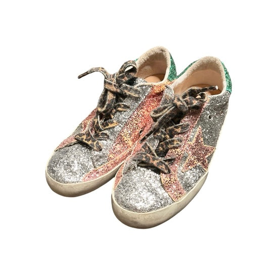 Golden goose pink glitter sneakers on sale