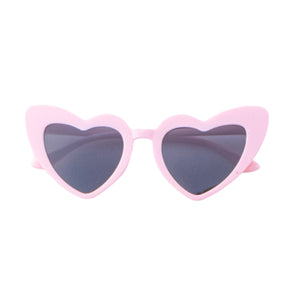 Kids Pink Retro Heart Sunglasses