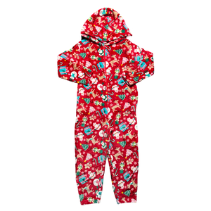 Candy Pink Santa Holiday Fleece Onesie