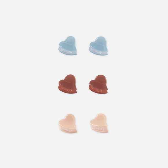 Rylee and Cru Heart Mini Clips || Light Blue, Poppy, Shell