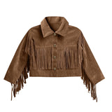 Rylee and Cru Fringe Jacket - Saddle