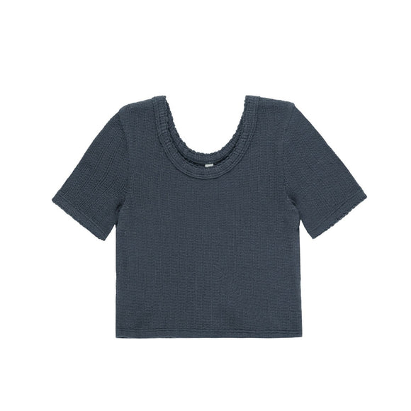 Rylee and Cru Scallop Tee - Indigo