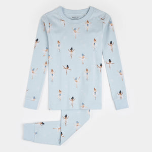 Petit Lem Sugar Plum Fairy Print on Ice Blue PJ Set