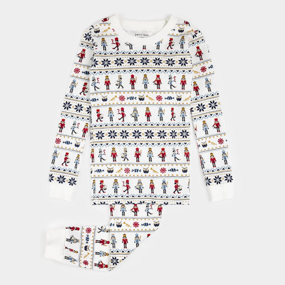 Petit Lem Nutcracker Fair Isle Print PJ Set