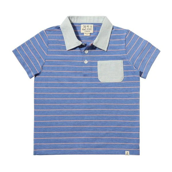 Me & Henry Ancho Polo - Royal/Pink Striped