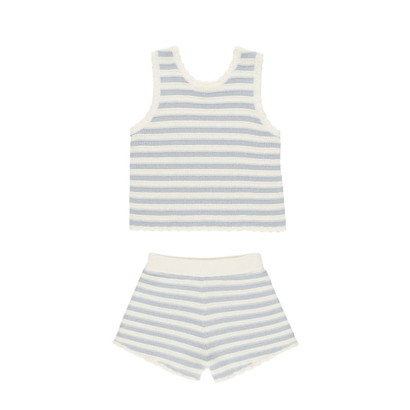 Rylee and Cru Crochet Tank Set || Blue Stripe