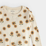 Petit Lem Sunflower Print on Antique White PJ Set