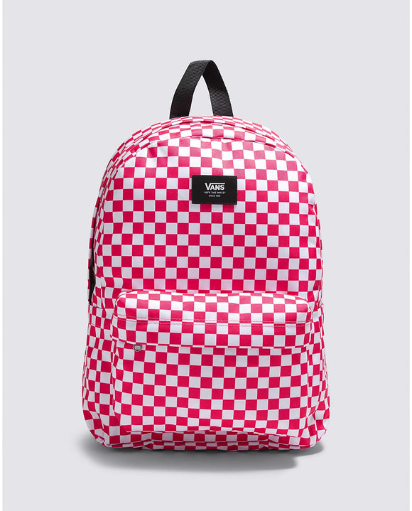 Vans Kids Old Skool Grom Check Backpack Honey Suckle Little White Sneakers