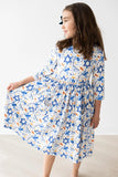 Mila & Rose - Happy Hanukkah 3/4 Sleeve Pocket Twirl Dress