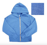 Vintage Havana Cropped Full Zip Hoodie - Cobalt