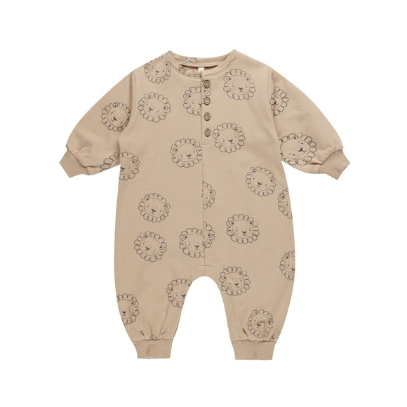 Quincy Mae Relaxed Fleece Jumpsuit || Lions