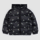 Miles The Label - Dragon Print on Black Hooded Packable