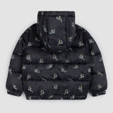 Miles The Label - Dragon Print on Black Hooded Packable