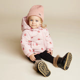 Miles The Label - Strawberry Print on Rose Hooded Packable