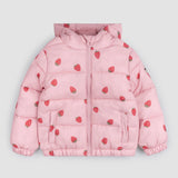 Miles The Label - Strawberry Print on Rose Hooded Packable