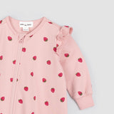 Miles The Label - Strawberry Print on Rose Playsuit