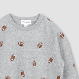 Miles The Label - Football Print on Heather Grey Sweatshirt