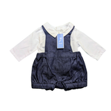 Jacadi Collared Shirt and Denim Overalls