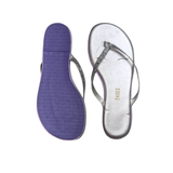 TKEES Silver Sparkle Flip-Flops