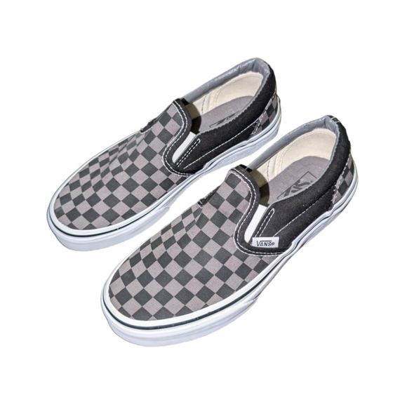 Grey vans checkerboard online