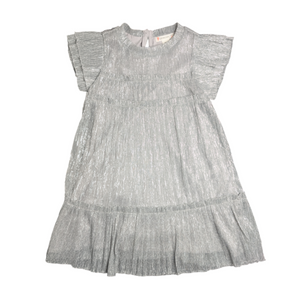 Crewcuts Plisse Silver Shimmer Dress