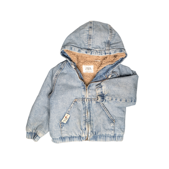 ZARA Denim Sherpa Jacket