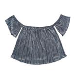 Hollister Plisse Off the Shoulder Shimmer Top