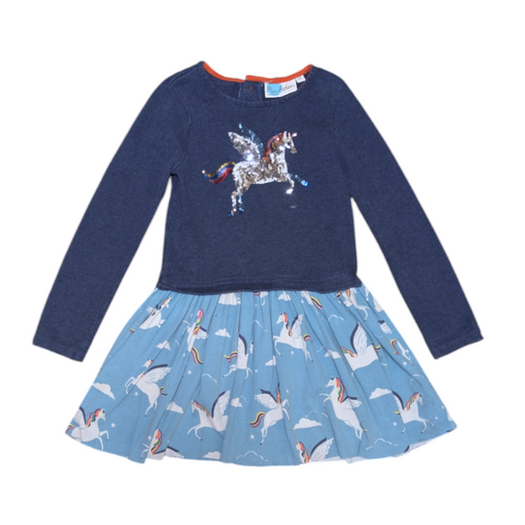 Mini Boden Sequin Unicorn Dress