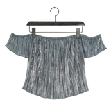 Hollister Plisse Off the Shoulder Shimmer Top