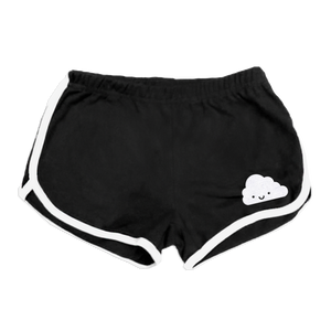 Whistle & Flute Kawaii Cloud Running Shorts - Black